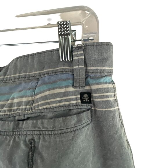 Tony Hawk Mens Striped Casual Shorts Size 30 Gray Blue Cotton Streetwear Summer - Picture 4 of 8